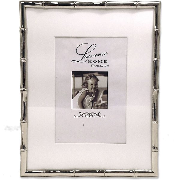 Lawrence Frames Bamboo Design Metal Frame, 8x10, Matted 5x7, Silver