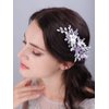 JWICOS Bridal Flower Hair Clips Wedding Hair Comb Pearl Wedding Hair Accessories for Women and Girls purple