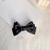 Xeahung 2 Pcs Hair Ribbon Bow Hair Clips Pink Ribbon Bow Clips for Women Bows Ribbon Hairpins Ponytail Barrettes with Bows Metal Clips Barrette Hair Bows for Toddler Girls Teens Adults (Black)