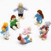 PUCKWAY Lovely Family Dollhouse Dolls Set of 8 Wooden Figures, Kids Girls Happy Playset Characters Accessories for Children Pretend Gift