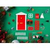 31Pcs Christmas Elf Fairy Door Kit - Miniature Accessories Garden Wooden Decorations Craft Set(Red)