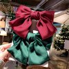 3 Pcs Christmas Satin Bow Hair Clips for Women French Big Bow Hair Accessories Silky Ribbon Hair Bows Christmas Hair Barrettes Holiday Birthday Wedding Party Favors