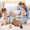 5 in 1 Capybara Plush, 14.2 Inches Capybara Stuffed Animal with Babies Inside Mommy Capybara Plush Pillow with 4 Baby Capybara Plushies Toys in Zippered Pouch for Kids Boys Girls Gifts Party Favors