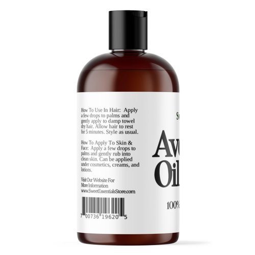 Organic Cold-Pressed, Avocado Oil - 4oz - Imported, 100% Pure, NON-GMO, Golden In Color