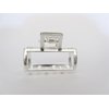 Generic Tiny small silver tone rectangle metal hair claw clip