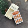 French Press on Nails Long Coffin Fake Nails Full Cover False Nails with gradient Design Acrylic Nails for Women and Girls 24Pcs (orange)