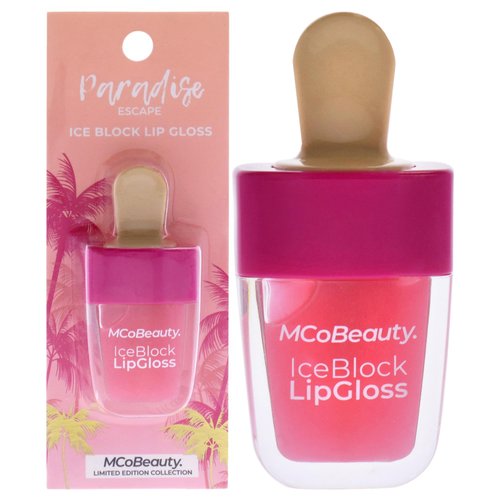 MCoBeauty Paradise Escape Ice Block Lip Gloss - Super Cute Popsicle Shape - Disguises A Lightweight, High-Shine Formula - Delicious Scent To Match - For Women - Pink Lady - 0.185 Oz