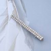 Iaceble Boho Rhinestone Bar Hair Clip Barrette Crystal Rectangular Side Clip Bobby Pin Silver Cz Row Hair Barrettes Shining Weddings Bridal Hairclips Decorative Hair Accessories for Women and Girl