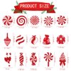 DIYDEC 60pcs Christmas Candy Hanging Swirl Decoration Xmas Candy Ceiling Hanging Streamers Christmas Red White Peppermint Candy Cutouts Ornaments for Christmas Holiday Party Classroom Home Decor
