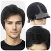 Black Lace Front Mens Wigs 6X4X0.5 T Part Lace Short Wigs with 150% Density Side Part Synthetic Hair for Men Man Male Daily Used Costume Party Halloween Cosplay Updated Soft Hair