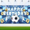 Soccer Birthday Banner, Soccer Birthday Party Decorations Gifts, Soccer Backdrop Happy Birthday Football Banner Soccer Party Decor, Football Birthday Party Supplies for Boys and Men 71 * 43inch