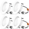 Sunco 4 Pack Retrofit LED Recessed Lighting 4 Inch, 3000K Warm White, Dimmable Can Lights, Baffle Trim, 11W=60W, 660LM, Damp Rated - ETL