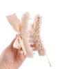 Pokinge 4pcs Cute Girls Accessories bow pearl tassel hair claw Plush Hair Claw wild plush big catch clip Lucky Cat Head Rope Elastic Rubber Bands Hair Rope