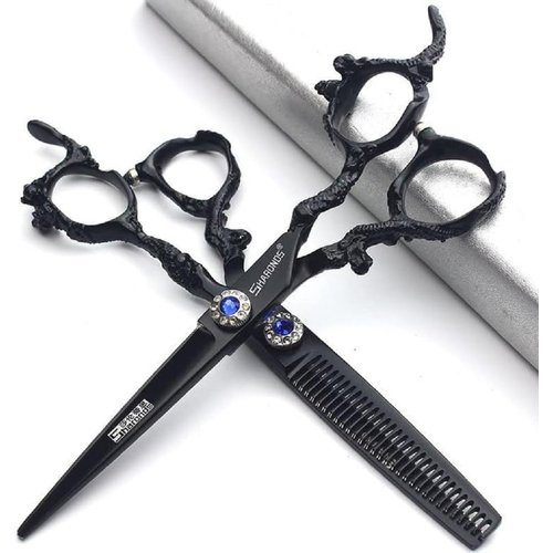 6/7/8/9-inch professional hair clipper set, stainless steel sharp hair clippers, hairdresser specific scissor(6 inches, 2 pieces-E)