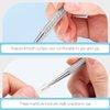 Beavorty 4pcs Stainless Steel Cuticle Pusher Nail Dotting Pen Metal Dead Skin Remover for Professional Manicure Pedicure Nail Art Care Tools