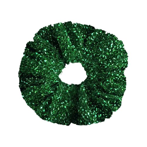 12 Pcs Glitter Cheer Christmas Hair Scrunchies For Thick Hair Santa Claus Scrunchie School Performance/Sports/Practice/Party Scrunchie Ponytail Holder Wrist for Girls Show (Green)