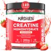140 Count Creatine Monohydrate Gummies, 5000mg Creatine Monohydrate No Sugar Gummies for Women & Men with L-Taurine, Vitamin B12 for Muscle Strength, Muscle Recovery, Glute Builder, Energy Boost