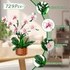 Joniuuca Orchid Building Blocks Set with LED Light – DIY Artificial Flower Kit for Home Decoration, for Adults and Kids 6-14,Ideal for Christmas,Birthdays,and Special Occasions,729-Piece