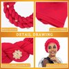 3 PCS African Braid Head Wrap for Women, Twisted Braid Hat Turban Headscarf, Head Coverings Headwrap
