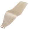 Sunny Hair Blonde Tape in Hair Extensions Human Hair Platinum Blonde Human Hair Tape ins Extensions Real Hair Blonde Tape in Natural Hair Extensions for White Women 50g 20pcs 22inch