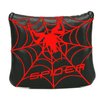 Mykepoda Black with Red Spider Embroidery Golf Club Square Mallet Putter Cover Magnetic Golf Headcover