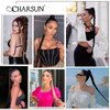 CHARSUN 32 inch Long Braided Ponytail Extensions for Women, Straight Wrap Around Hair Extensions With Hair Tie, Natural Soft DIY Synthetic Ponytail Hair Extensions Daily Wear (Natural Black)