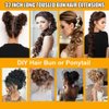S-noilite Messy Hair Bun Extensions 32 inch Strip Type DIY Wrap Around Touseld Updo Hair Extensions Scrunchie Scrunchy Synthetic Hair Hairpiece Chignons for Women #6 Light Brown