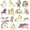 Ooopsiun Glitter Temporary Tattoos for Girls, 9 Sheets Gold Birthday Party Supplies Decorations for Kids, Fake Tattoos Stickers