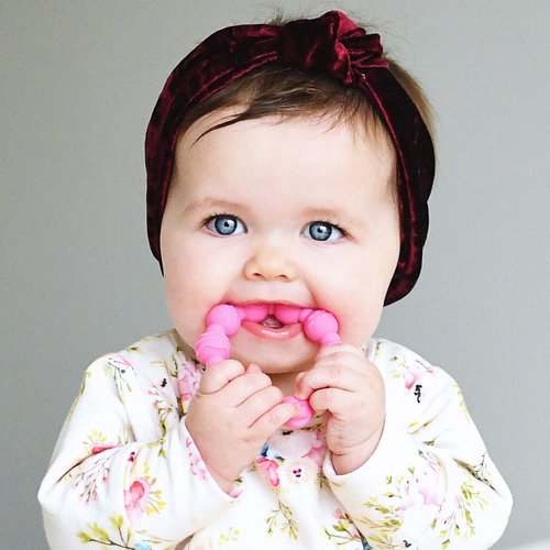 Nuby 100% Silicone Teether Ring, 3 Months + Colors May Vary