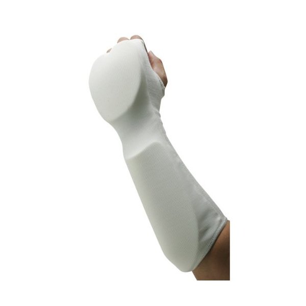 Cloth Combination Hand Fist/Forearm Guards Taekwondo, Martial Arts, MMA Forearm Protective Gear Protector for Sparring (White, Child Small)