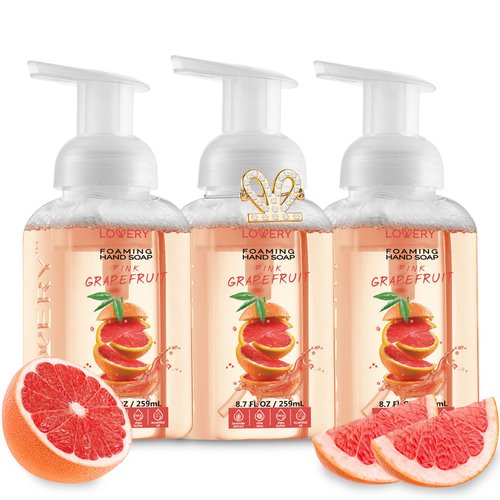 LOVERY Foaming Hand Soap-Pack of 3-Moisturizing Hand Soap with AloeVera & Essential Oils-Alcohol-Free Hand Wash in Honey Almond, PomegranatePeach, Lavender Jasmine Scent-Free Swarovski Bracele