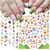 8 Sheets Easter Nail Art Stickers Decals 3D Self-Adhesive Cute Nail Decals Easter Egg Bunny Rabbit Design Cartoon Nail Stickers for Women Girls DIY Manicure Accessories Easter Party Nail Decorations