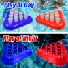 mishunyus Glow Pool Games, Light Up Floating Pool Games, Inflatable Toss Game Set, Glowing Pool Party Games for Daytime/Nighttime,Summer Swimming Pool Games, 2 Pool Float Rack(Red & Blue)