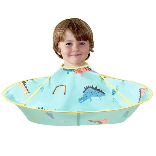 CCbeauty Kids Haircut Cape Children Hair Cutting Cape Umbrella Barber Waterproof Foldable Hair Catcher for Haircuts,Blue