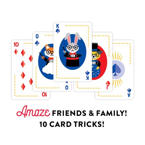 Mudpuppy It's Magic! – A Magic Trick Card Set Featuring Colorful Animal Magicians with 10 Easy to Learn Card Tricks Perfect for Beginner Kids Magic
