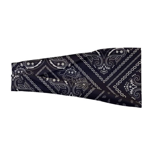 SAE99 Paisley Print Headband, Head Wrap, Soft Stretchy Headband, Sport Yoga headband Fits All (Black)