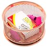 Paper Junkie Rose Gold Desk Organizer Set for Home Office Supplies and Accessories, Includes Mesh Wire Pen, Pencil, Business Card, Note, and Paper Clip Holders