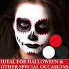 3 Pcs White Black Face Body Paint,Water Based Face Painting Kit for White Joker Zombie Clown Costume Special Effects Makeup Kit,Halloween Red Face Paint Makeup Kit for Adults Halloween SFX Makeup