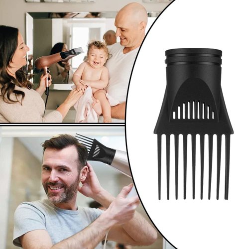 2 Pcs Hair Dryer Diffusers Blow Dryer Attachment with Comb Nozzles Fit for Hair Styling Tools Barber Hairstyling Accessories Black