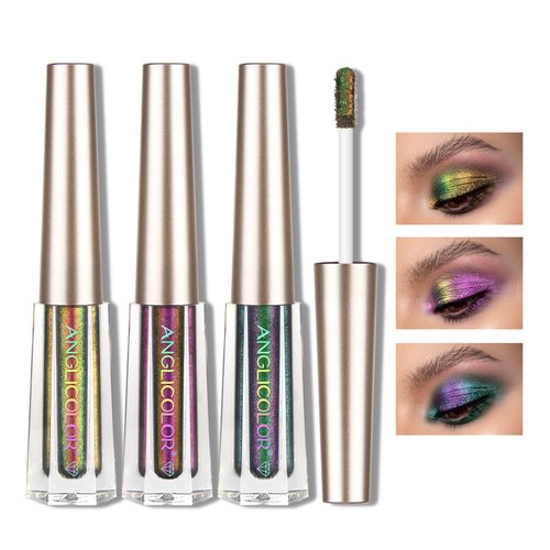 Anglicolor 3PCS Metallic Liquid Eyeshadow,Holographic Eyeshadow,Liquid Chameleon Eyeshadow,Multichrome Eyeshadows,Long Lasting,Multi-Dimensional Eye Looks (3PCS)