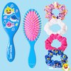 Baby Shark Hair Accessory 5 Pcs Set 1 Regular 9 inch Hair Brush For Girls + 4 Scrunchies For Kids Baby Shark Hair Accessories For Girls Detangling Brush Elastic Hair Ties Ropes Scrunchies