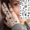 Briyhose Black Geometry Small Temporary Tattoos for Women, Realistic Cute Star Swallow Fake Tattoo Adult Girl Finger Neck, Sexy Tiny Cross Line Heart Temp Tatoo Sticker Wrist Hand Body Art, 28-Sheet