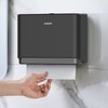 AIKE Multifold Paper Towel Dispenser, Wall Mount Tissue Dispenser with Smart Lock, 200 Sheets Black, Folded Size 10" x 3.1" Or Smaller