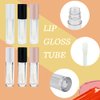 COSIDEA 24 pcs Empty 5ml big brush lip gloss tube black round lipgloss tubes container with big doe foot wand cosmetic packing containers