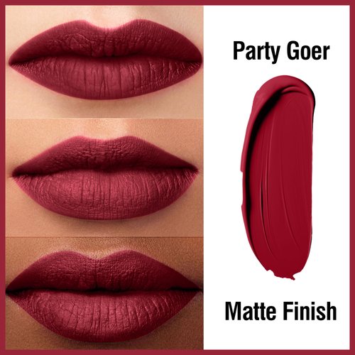 FV High Pigment Matte Liquid Lipstick, Long-Lasting, Smudge-Proof, Waterproof, Vegan Formula Lipstick for Women, Party Goer-Matte