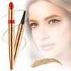 Eyebrow Pencil with 4 Micro-Fork Tip Precision Application Waterproof Smudge-Proof 24H Long-Lasting & Easy Glam Look - 1# Light Brown