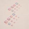 Press on Toenails French Tips Toe Nail Press ons Fake Toe Nails False Toenails Full Cover Acrylic Glue on Toenails with Designs Rhinestones Toe Press on Nails Stick on Toenails for Women Manicure