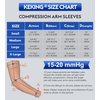 KEKING® Lymphedema Compression Arm Sleeves with Silicone Band for Men Women (Pair), 15-20 mmHg Compression Full Arm Support for Lipedema, Edema, Post Surgery Recovery, Swelling, Pain Relief, Black XL