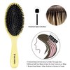 Glidease Matte Boar Bristle Hair Brush without Ball Tips, Smooth Bristle for Women, Men, and Kids - Effortless Detangler Hair Brush Ideal for Thick, Thin, Fine All Hair (Yellow)