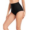 Upopby Women's High Waisted Swimsuit Bikini Bottoms Tummy Control Tankini Bottoms Swim Shorts Black L